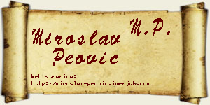 Miroslav Peović vizit kartica